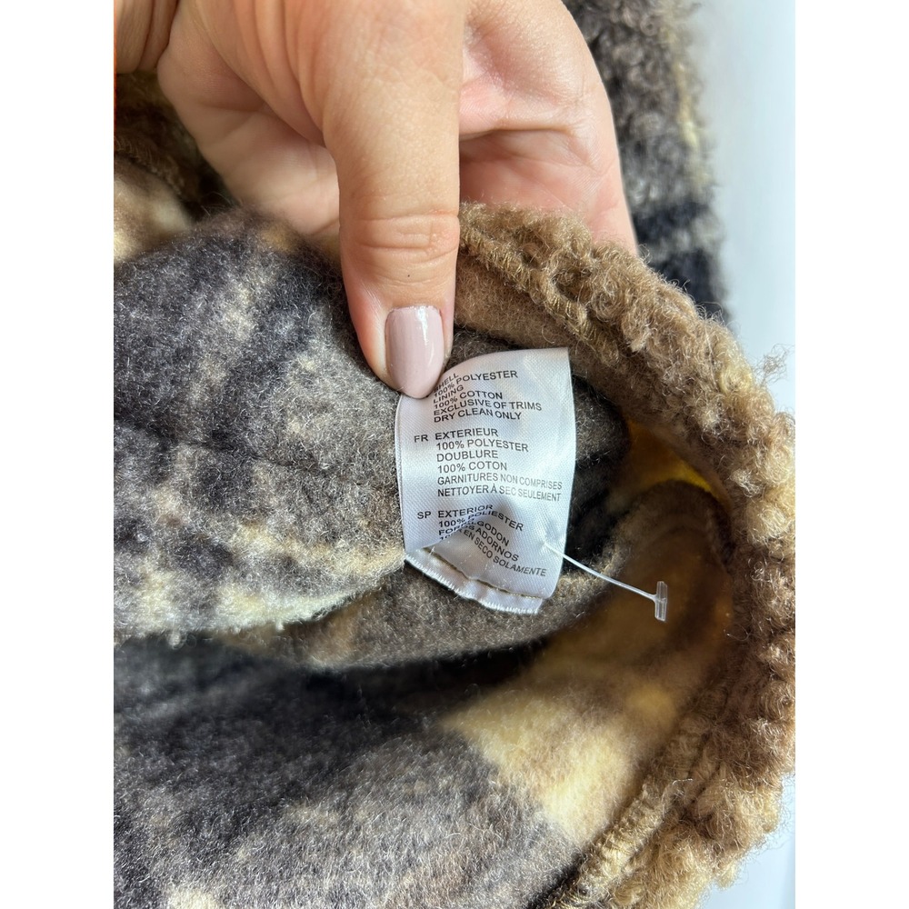 RD Style Plaid Boucle Shacket Jacket Brown Yellow Tan XS Cozy Cabincore - Picture 5 of 8